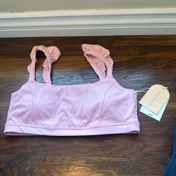 Ruffled Pink Sports Bra - Picture 2 of 5